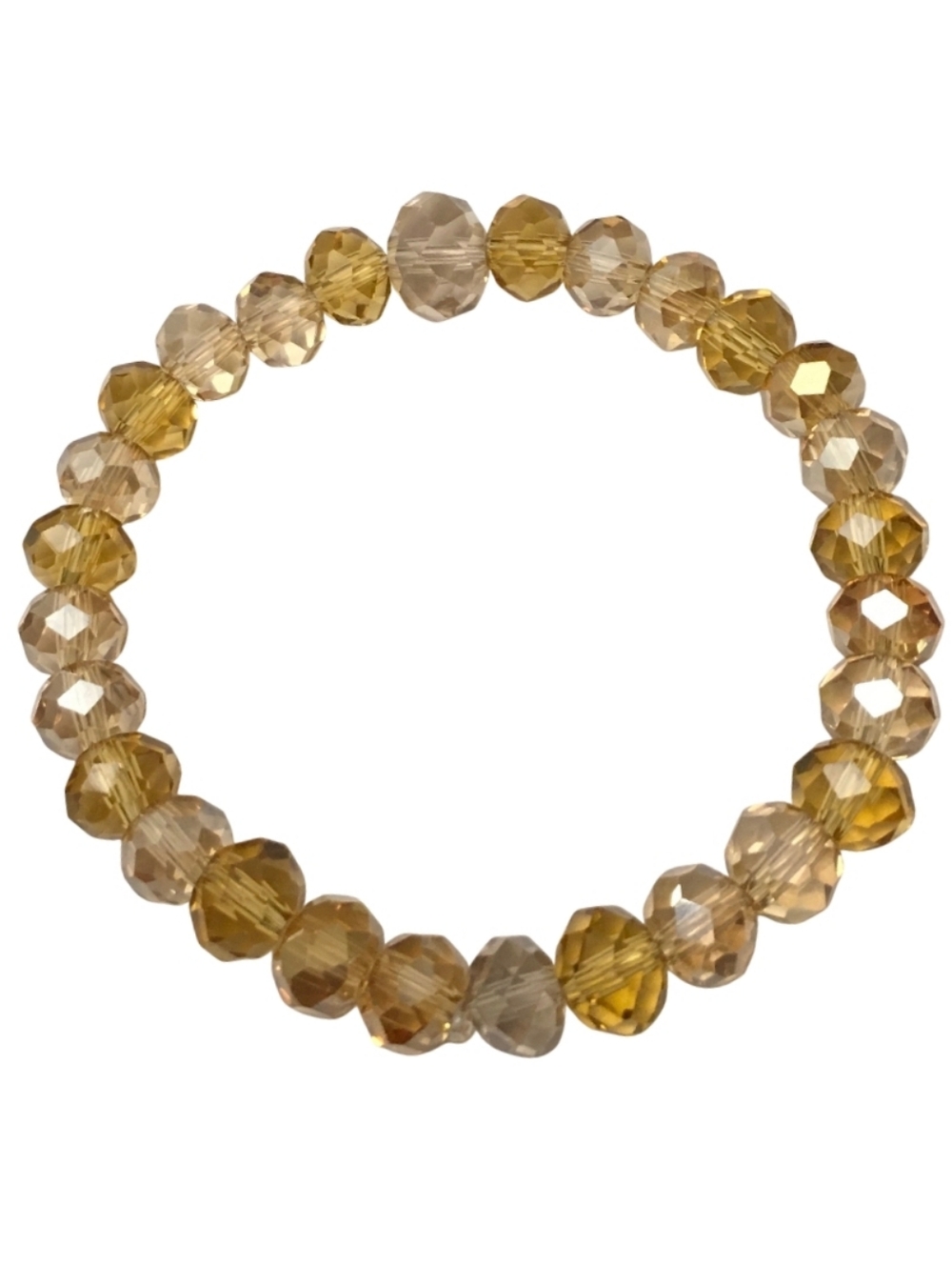 Golden Brown & Beige Stretchy Beaded Bracelet ✨️